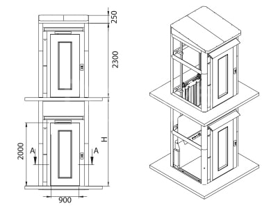 Cabin - Telescopic Closed Type Disabled Platform Lifts